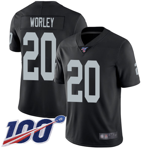 Men Oakland Raiders Limited Black Daryl Worley Home Jersey NFL Football 20 100th Season Vapor Jersey